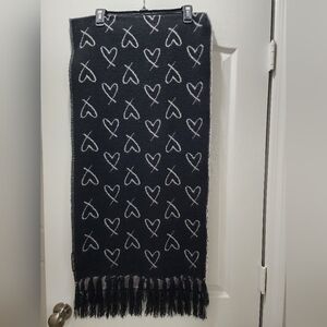 Victoria's Secret Black and White Heart Scarf